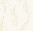 Society Hill White Abstract Leaf Wallpaper – VR1546