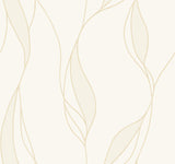 Society Hill White Abstract Leaf Wallpaper – VR1546
