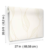 Society Hill White by Ronald Redding Abstract Leaf Wallpaper – York Designer Series VR1546