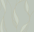 Society Hill Mint Abstract Leaf Wallpaper – VR1547