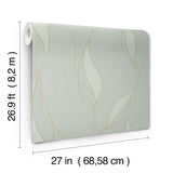 Society Hill Mint by Ronald Redding Abstract Leaf Wallpaper- York Designer Series VR1547