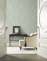 Society Hill Mint by Ronald Redding Abstract Leaf Wallpaper- York Designer Series VR1547