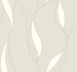 Society Hill Dove Abstract Leaf Wallpaper by Ronald Redding