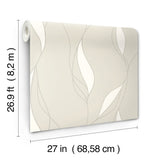 Society Hill Dove by Ronald Redding Abstract Leaf Wallpaper- York Designer Series VR1550