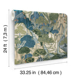 Falling Waters Sapphire by Ronald Redding Scenic Wallpaper – York Designer Series VR1554