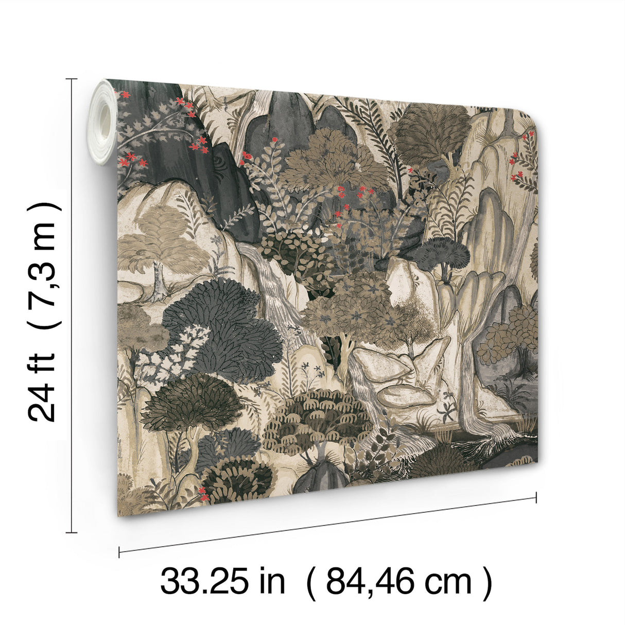 Falling Waters Neutral by Ronald Redding Scenic Wallpaper – York Designer Series VR1555