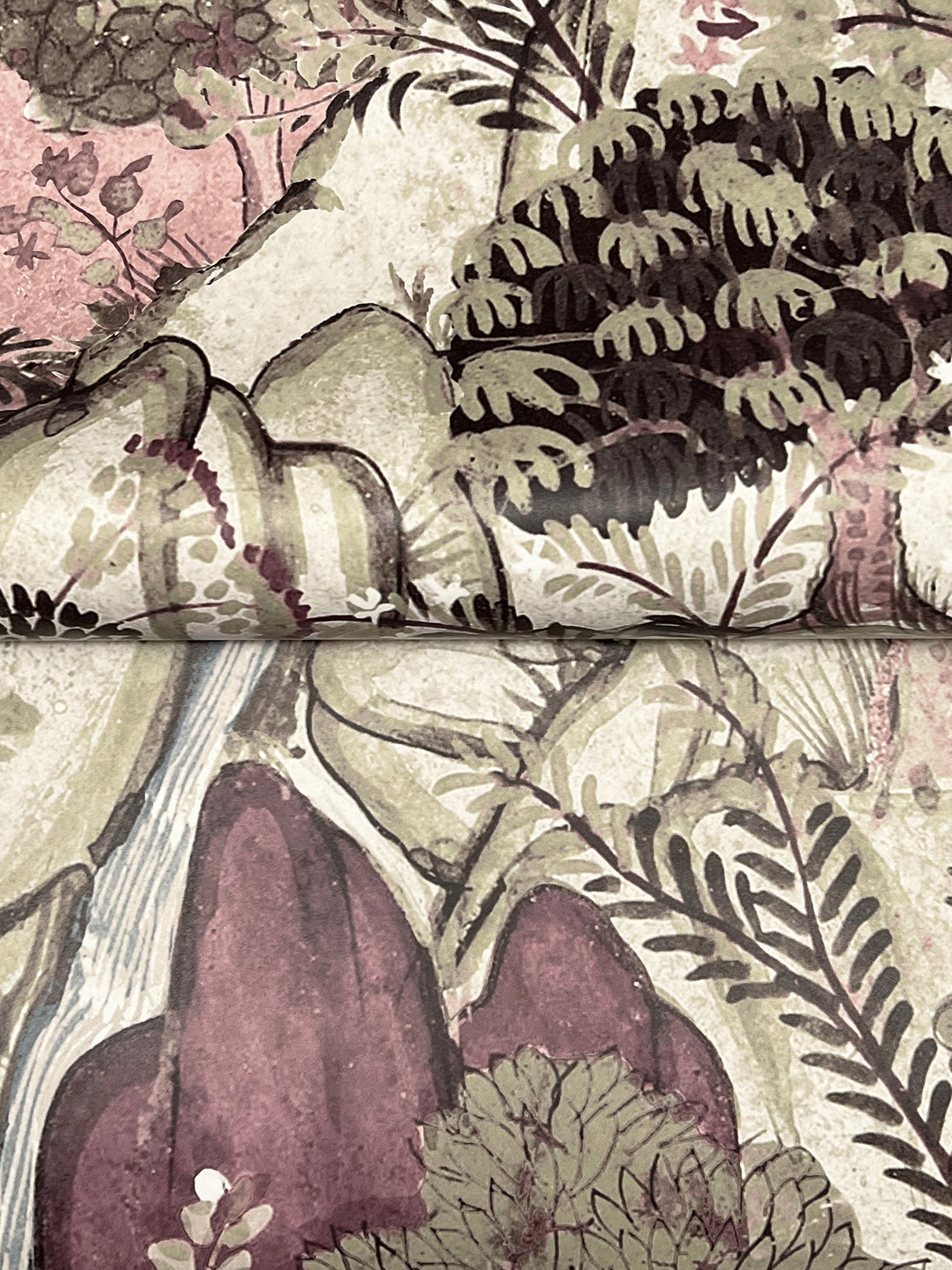 Falling Waters Plum by Ronald Redding Scenic Wallpaper – York Designer Series VR1556