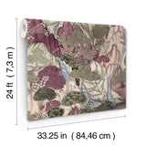 Falling Waters Plum by Ronald Redding Scenic Wallpaper – York Designer Series VR1556