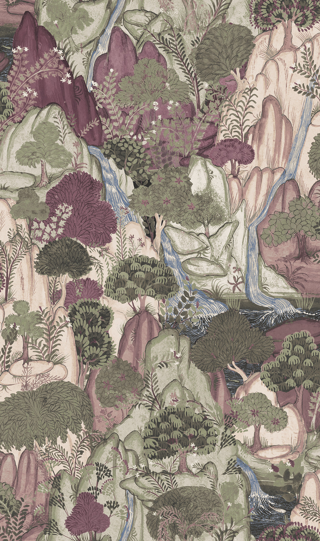 Falling Waters Plum Scenic Wallpaper by Ronald Redding room scene