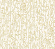 Filigree gold abstract wallpaper with metallic sheen on white, 27 in x 27 ft roll (VR1560).