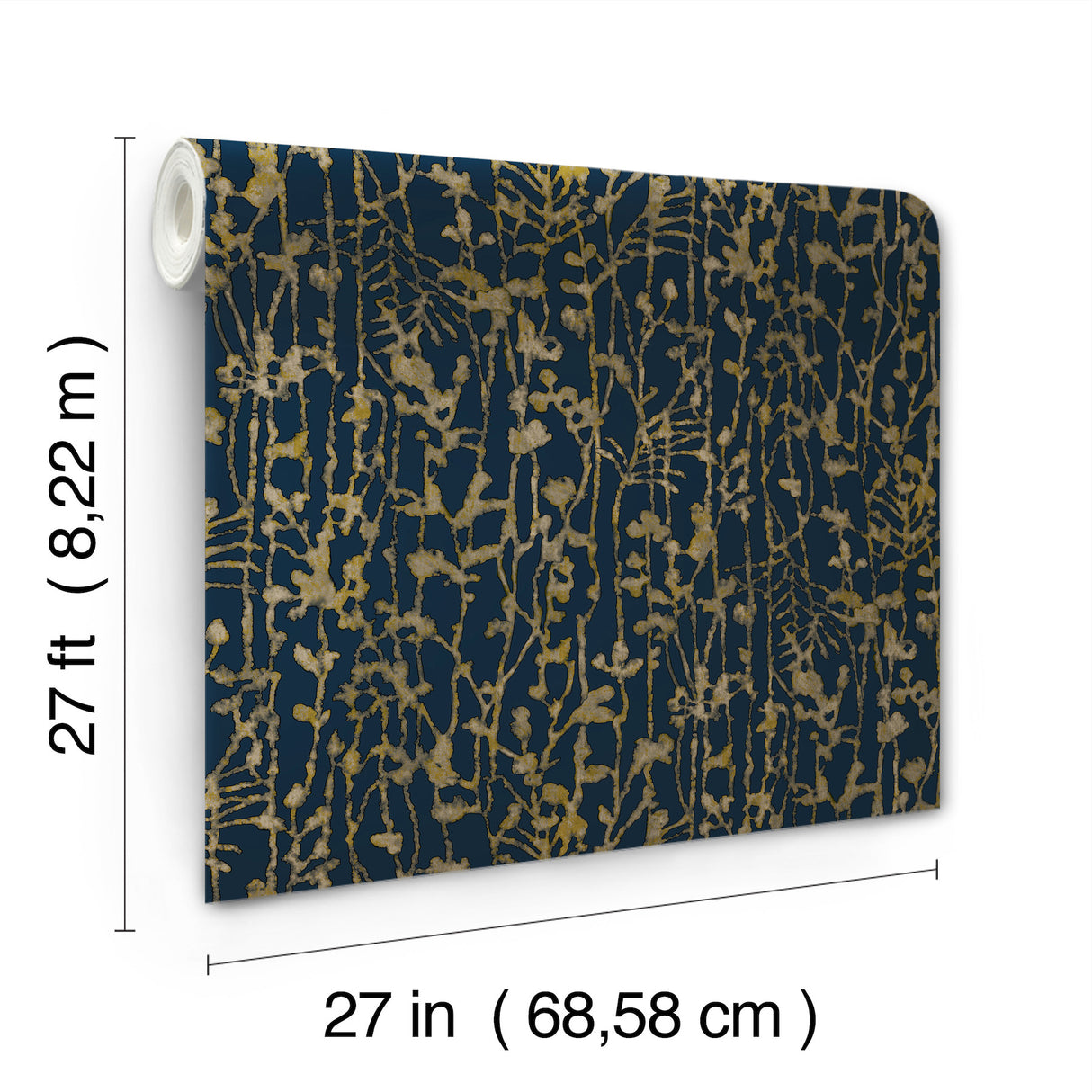 Filigree Navy by Ronald Redding Abstract Wallpaper- York Designer Series VR1561