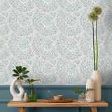 Mosaic Mirage Blue and Beige by Veer Decor Pattern Wallpaper – Veer Decor VRAR01-367