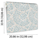 Mosaic Mirage Blue and Beige by Veer Decor Pattern Wallpaper – Veer Decor VRAR01-367