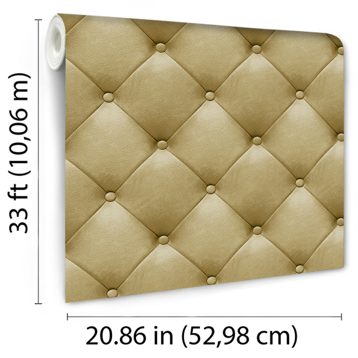 Faux Plush Quilted Diamond Upholstery Gold by Veer Decor Textured Vinyl Wallpaper – Veer Decor VRAR02-267