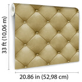 Faux Plush Quilted Diamond Upholstery Gold by Veer Decor Textured Vinyl Wallpaper – Veer Decor VRAR02-267