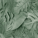 Large Photoreal Tropical Leaves Green wallpaper roll and room scene