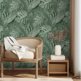 Large Photoreal Tropical Leaves Green by Veer Decor Non-Woven Unpasted Wallpaper – Veer Decor VRAR04-008