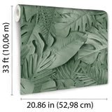 Large Photoreal Tropical Leaves Green by Veer Decor Non-Woven Unpasted Wallpaper – Veer Decor VRAR04-008