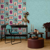 Funky Animal Portraits Green by Veer Decor Novelty Animal Wallpaper – Veer Decor VRAR04-167