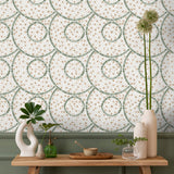 Mosaic Mirage Green and Neutrals by Veer Decor Patterned Wallpaper – Veer Decor VRAR04-367