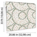 Mosaic Mirage Green and Neutrals by Veer Decor Patterned Wallpaper – Veer Decor VRAR04-367