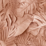 Terracotta tropical leaves wallpaper roll with oversized leaf motif