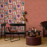 Funky Animal Portraits Orange by Veer Decor Novelty Animal Wallpaper – Veer Decor VRAR05-167