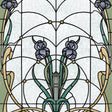 Floral Stained Glass Purple Flower Wallpaper roll and room scene
