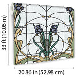 Floral Stained Glass Purple by — Non-Woven Unpasted Wallpaper – Veer Decor VRAR06-397