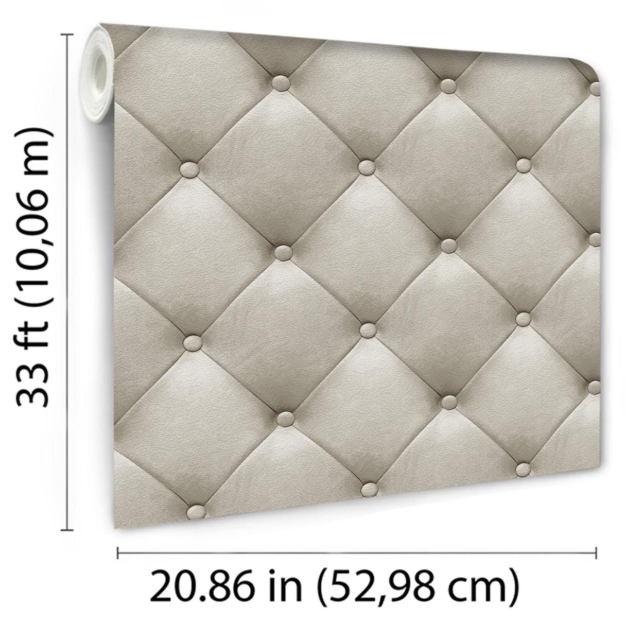Faux Plush Quilted Diamond Upholstery Beige by Veer Decor Textured Vinyl Wallpaper – Veer Decor VRAR07-267