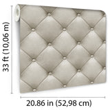 Faux Plush Quilted Diamond Upholstery Beige by Veer Decor Textured Vinyl Wallpaper – Veer Decor VRAR07-267