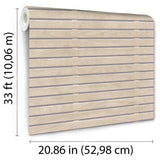 Horizontal Wood Slate Beige by Veer Decor Faux Wood Stripe Wallpaper – Veer Decor VRAR07-608