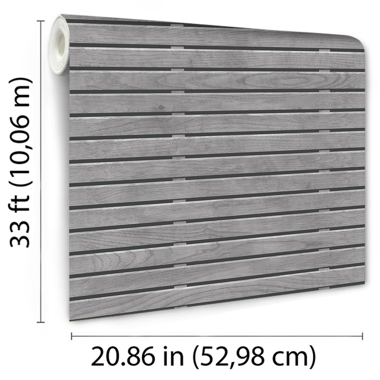 Horizontal Wood Slate Gris by Veer Decor Textured Faux Wood Wallpaper – Veer Decor VRAR09-608