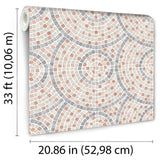 Mosaic Mirage Terracotta and Neutrals by Veer Decor Textured Vinyl Wallpaper – Veer Decor VRAR10-367