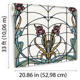 Floral Stained Glass Red by Veer Decor Patterned Wallpaper – Veer Decor VRAR10-397