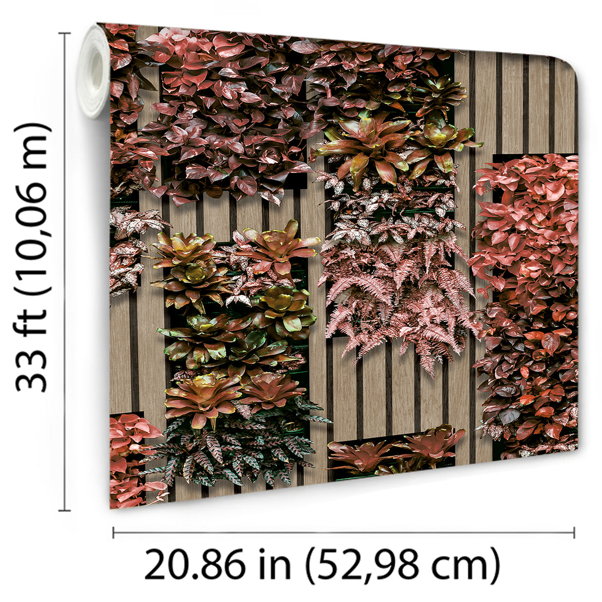 Photoreal Vertical Garden Red and Green by Veer Decor Botanical Wallpaper – Veer Decor VRAR10-497