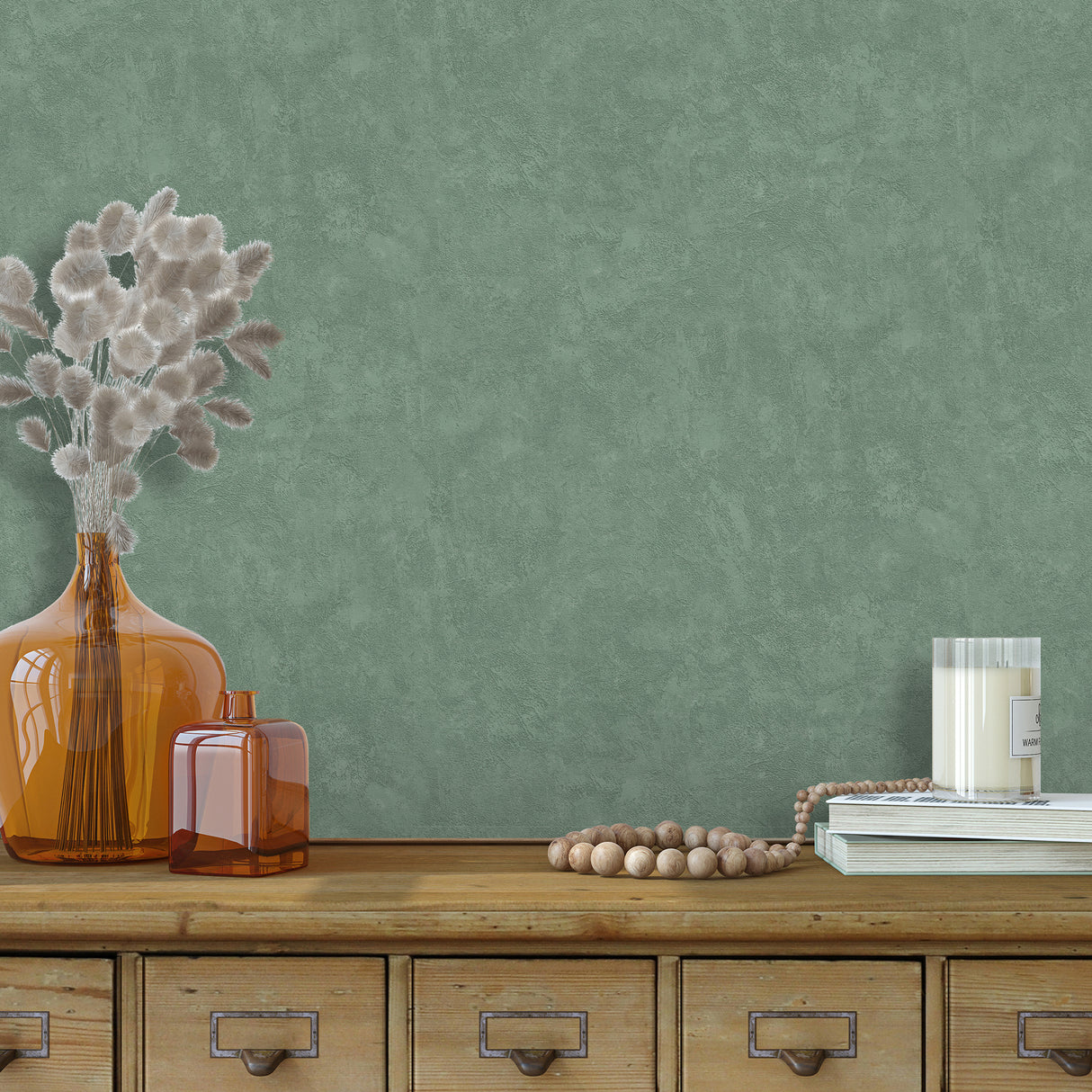 Faux Waxed Texture Dark Green by Veer Decor Textured Vinyl Wallpaper – Veer Decor VRAR44-697