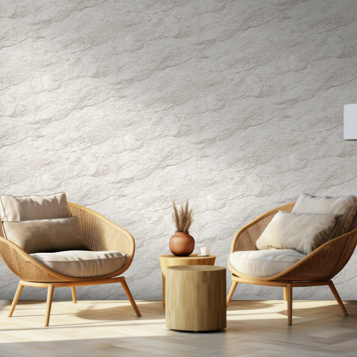 Stone Serenity Luxurious Stone Gray Chalk by  Textured Faux Stone Wallpaper – Veer Decor VRBR00-857
