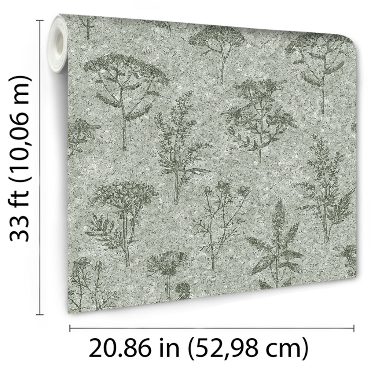 Herbarium Hues Sage Green by Veer Decor Cork Texture Abstract Wallpaper – Veer Decor VRBR04-387