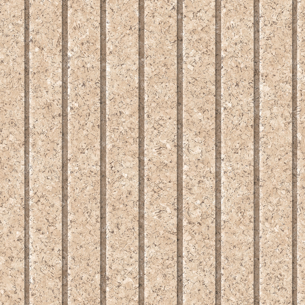 Corkboard Stripe Natural Light faux cork vertical stripe wallpaper in tan