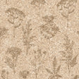 Herbarium Hues faux cork botanical wallpaper in tan, roll size 20.86 in x 33 ft