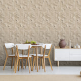 Woodblock Geometric Illusion Natural by Veer Decor Geometric Wallpaper – Veer Decor VRBR07-447