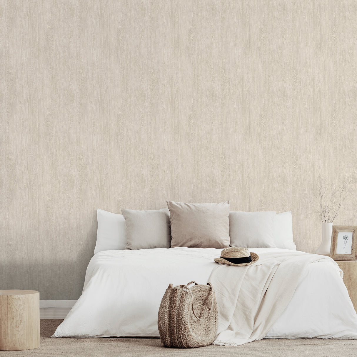 Soft Grain Wood Texture Ecru Cream by Veer Decor Abstract Textured Wallpaper – Veer Decor VRBR07-467