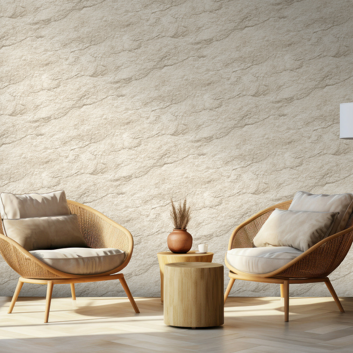 Stone Serenity Cream by Veer Decor Natural Stone Texture Wallpaper – Veer Decor VRBR07-857