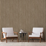 Modern Wood Slat Taupe by Veer Decor Textured Vinyl Wallpaper – Veer Decor VRBR08-208