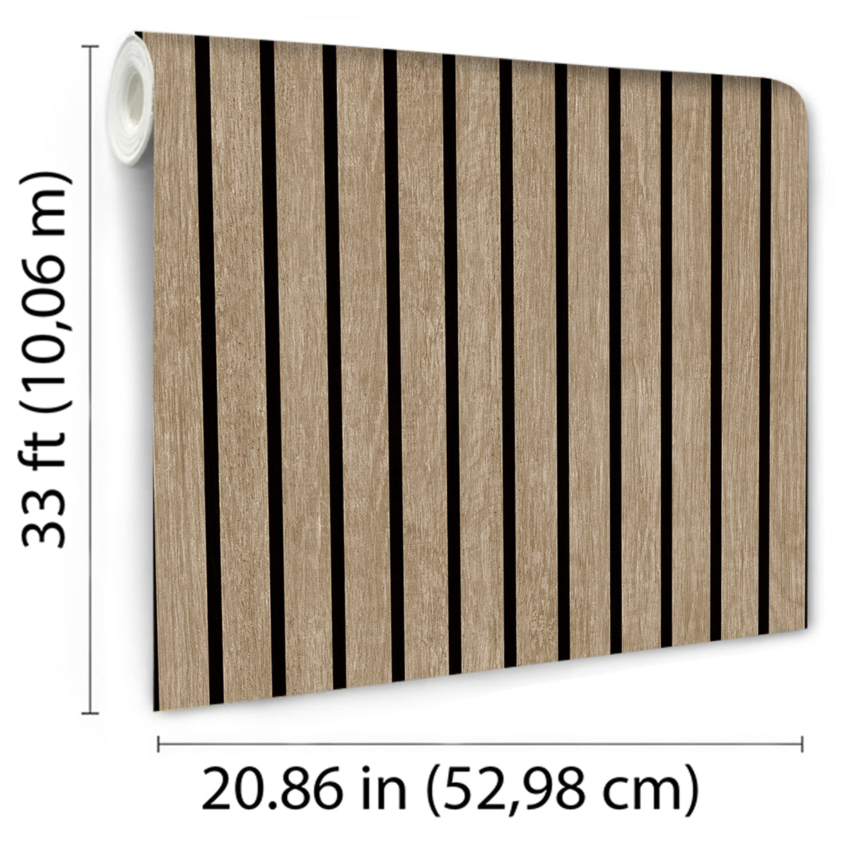 Modern Wood Slat Taupe by Veer Decor Textured Vinyl Wallpaper – Veer Decor VRBR08-208