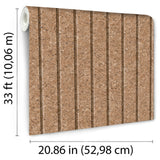 Corkboard Stripe Natural Brown by — Faux Cork Textured Wallpaper – Veer Decor VRBR08-357