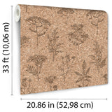 Herbarium Hues Natural Brown by Veer Decor Herbs and Grass Cork Texture Wallpaper – VRBR08-387