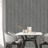 Modern Wood Slate Gray by Veer Decor Faux Wood Slat Wallpaper – Veer Decor VRBR09-208
