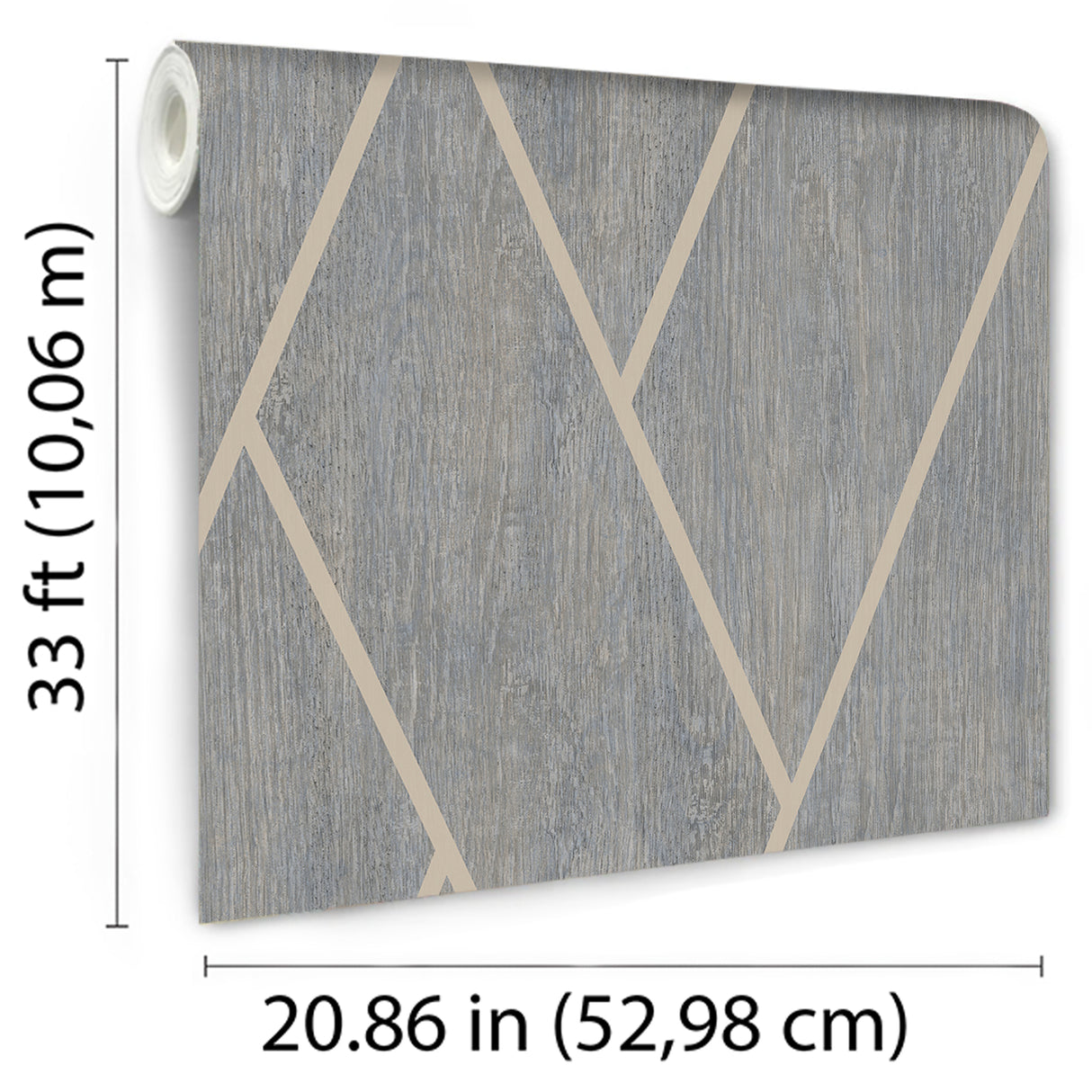 Wood Texture Chevron Blue Gray by Veer Decor Geometric Textured Wallpaper – VRBR09-757